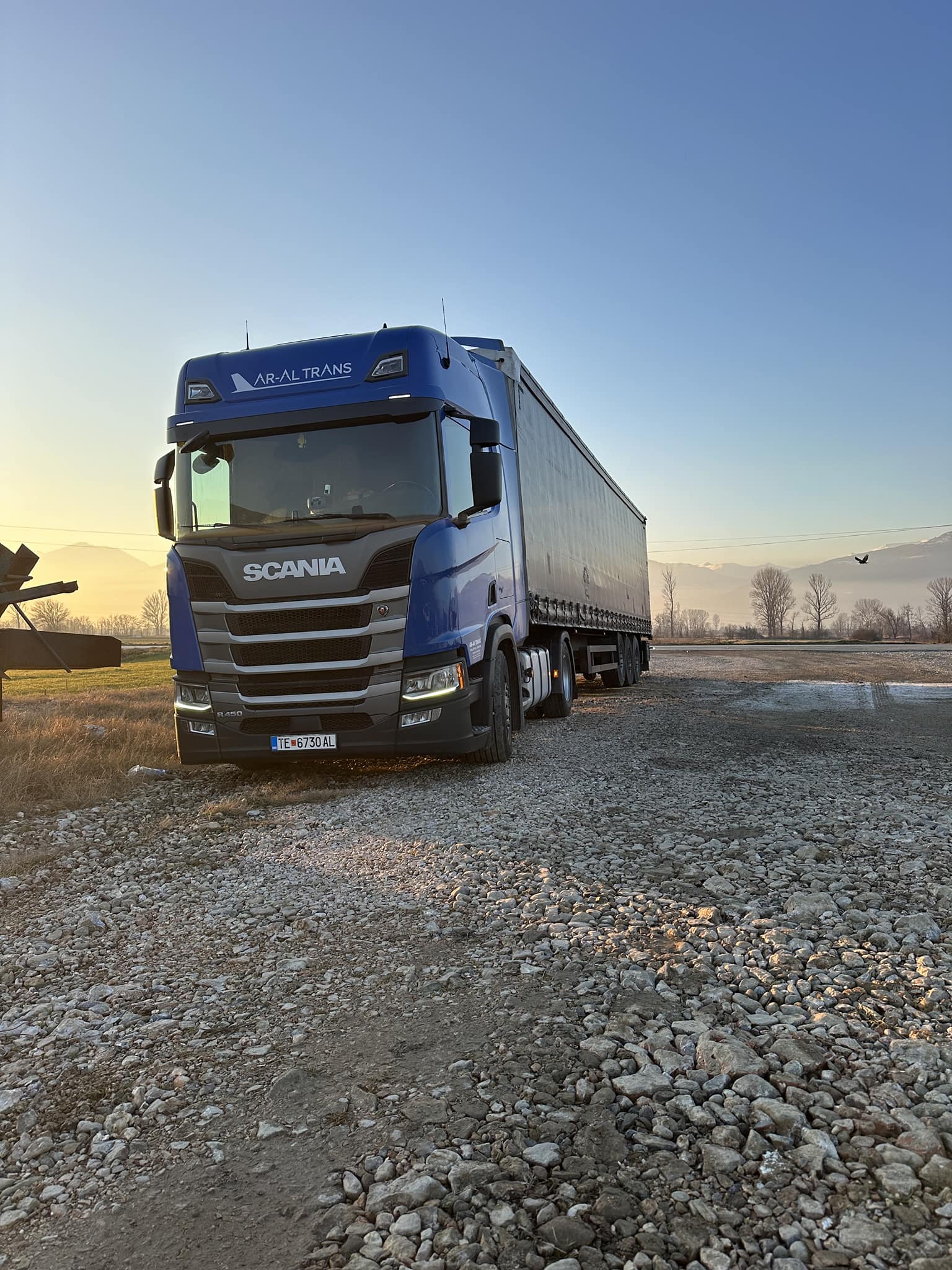 Scania R450 AR-AL Trans — Transport Ndërkombëtar në perëndim dielli